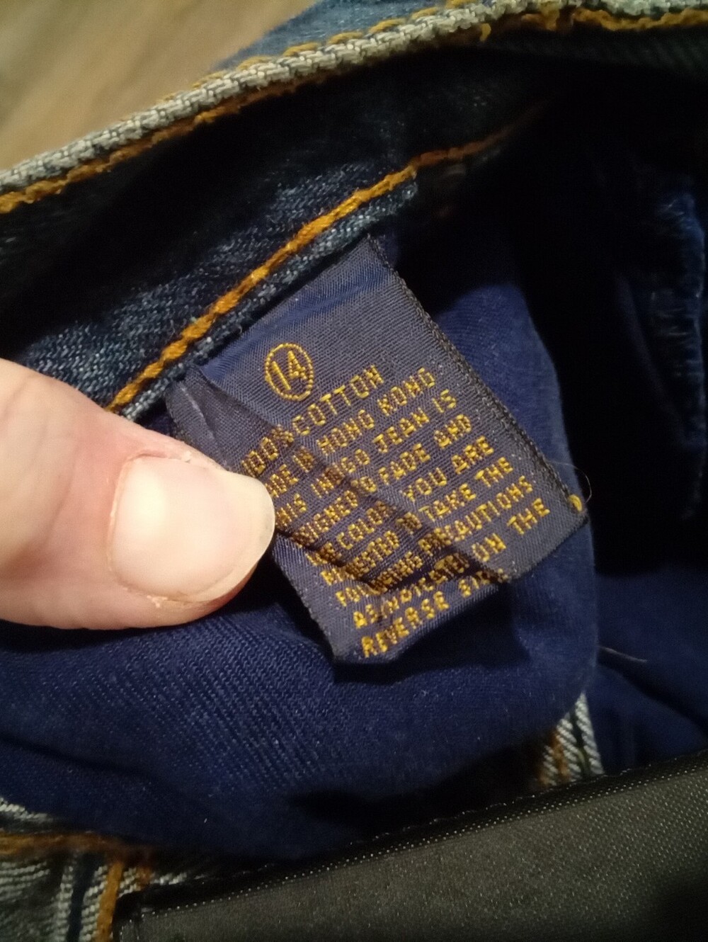 Vintage 70's Gloria Vanderbilt Deep Indigo Blue Denim Orange Stitcing Sz 14 - Picture 12 of 16